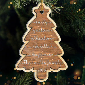 Let's Gather Around The Tree - Family Personalized Custom Ornament - Acrylic Custom Shaped - Christmas Gift For Family Members