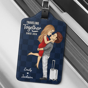 Traveling Together - Travel Personalized Custom Luggage Tag - Holiday Vacation Gift, Gift For Adventure Travel Lovers, Husband Wife, Anniversary