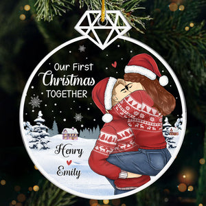 Notre premier Noël ensemble - Ornement personnalisé pour couple - Forme personnalisée en acrylique - Cadeau de Noël pour mari et femme, anniversaire