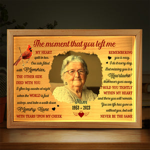 Custom Photo My Heart Split In Two - Memorial Personalized Custom Frame Light Box - Sympathy Gift For Family Members