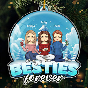 Friends Offer Free Therapy - Bestie Personalized Custom Ornament - Acrylic Custom Shaped - Christmas Gift For Best Friends, BFF, Sisters