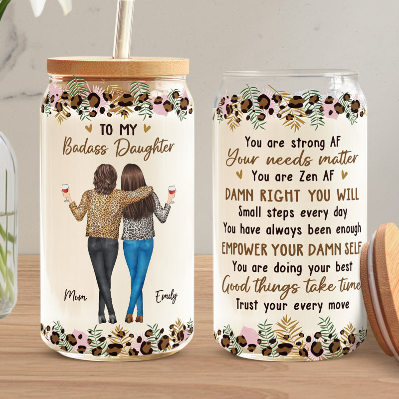 You Are Doing Your Best - Family Personalized Custom Glass Cup, Iced Coffee Cup - Gift For Mom, Daughter