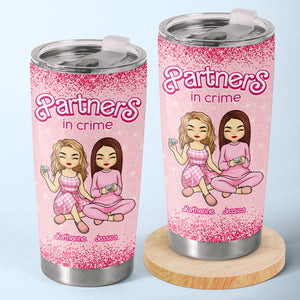 Pretty In Pink - Bestie Personalized Custom Tumbler - Christmas Gift For Best Friends, BFF, Sisters