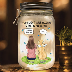 My Heart Was Not Ready To Lose You - Memorial Personalized Custom Mason Jar Light - Sympathy Gift For Pet Owners, Pet Lovers