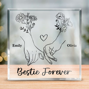 Best Friend Till The End - Bestie Personalized Custom Square Shaped Acrylic Plaque - Gift For Best Friends, BFF, Sisters