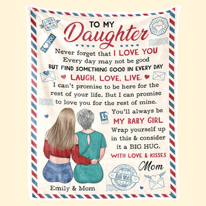 You Will Always Be My Beautiful Girl - Family Personalized Custom Blanket - Birthday Gift From Mom, Grandma