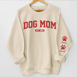 Je suis une maman de chien cool - Sweat-shirt unisexe personnalisé avec motif sur la manche - Cadeau pour les propriétaires d'animaux et les amoureux des animaux