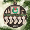 Family Is The Heart Of A Home - Family Personalized Custom Ornament - Wood Custom Shaped - Christmas Gift For Family Members, Pet Owners, Pet Lovers