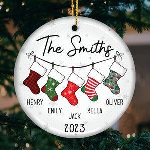 It's The Most Beautiful Time Of The Year - Family Personalized Custom Ornament - Ceramic Round Shaped - Christmas Gift For Family Members