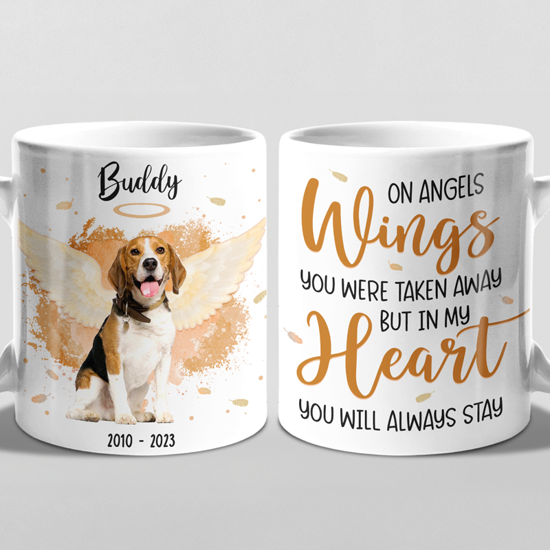 Custom Photo In My Heart You'll Always Stay - Memorial Personalized Custom Mug - Sympathy Gift For Pet Owners, Pet Lovers