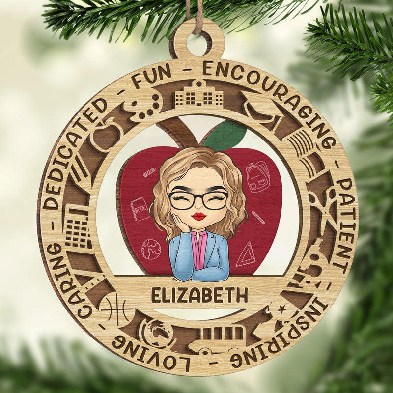 The Influence Of A Good Teacher - Teacher Personalized Custom Ornament - Wood Custom Shaped - Christmas Gift For Teacher