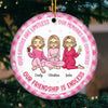 I Wear Pink For My Bestie - Bestie Personalized Custom Ornament - Ceramic Round Shaped - Christmas Gift For Best Friends, BFF, Sisters