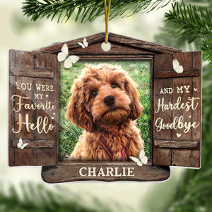 Custom Photo Hard To Say Goodbye - Memorial Personalized Custom Ornament - Acrylic, Wood Custom Shaped - Christmas Gift, Sympathy Gift For Pet Owners, Pet Lovers