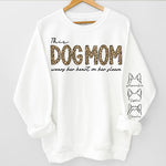Fur Mama Wears Heart On Sleeve - Dog Personalized Custom Unisex Sweatshirt With Design On Sleeve - Gift For Pet Owners, Pet Lovers