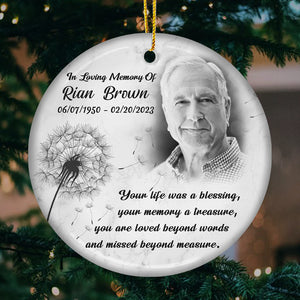 Custom Photo You Are At Peace - Memorial Personalized Custom Ornament - Ceramic Round Shaped - Christmas Gift, Sympathy Gift For Family Members