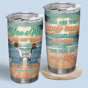 Happily Annoying Each Other And Still Going Strong - Couple Personalized Custom Tumbler - Gift For Husband Wife, Anniversary