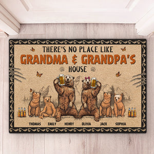 There's No Place Like Home - Family Personalized Custom Home Decor Decorative Mat - House Warming Gift, Gift For Grandpa, Grandma