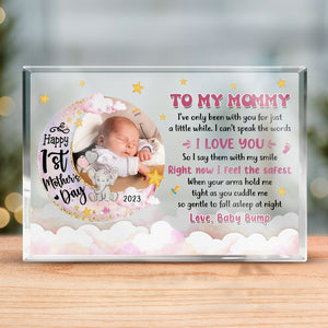 Custom Photo I Say Them With My Smile - Family Personalized Custom Rectangle Shaped Acrylic Plaque - Mother's Day, Baby Shower Gift, Gift For First Mom