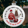 You Are My Favorite Person In The Universe - Couple Personalized Custom White Flat Ball Ornament - Christmas Gift For Husband Wife, Anniversary