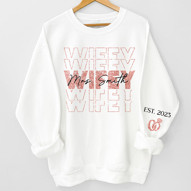 Ensemble, c'est mon endroit préféré - Sweat-shirt unisexe personnalisé pour couple avec motif sur la manche - Cadeau pour mari et femme, anniversaire