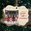 There Is No Greater Gift Than Friendship - Personalized Custom Benelux Shaped Wood Christmas Ornament - Gift For Bestie, Best Friend, Sister, Birthday Gift For Bestie And Friend, Christmas New Arrival Gift