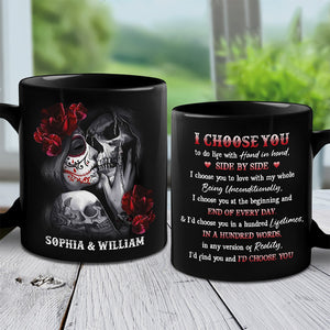 I Would Choose You Over A Hundred Lives - Couple Personalized Custom Black Mug - Gift For Husband Wife, Anniversary