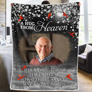 Custom Photo Consider It A Big Hug - Memorial Personalized Custom Blanket - Christmas Gift, Sympathy Gift For Family Members