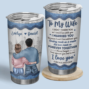 The Queen Of My Heart - Couple Personalized Custom Tumbler - Gift For Husband Wife, Anniversary