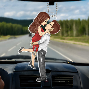 J'ai trouvé la pièce manquante - Ornement de voiture personnalisé pour couple - Forme personnalisée en acrylique - Cadeau pour mari et femme, anniversaire