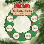 Custom Family Name Christmas Wreath Gifts - Personalized Ornament