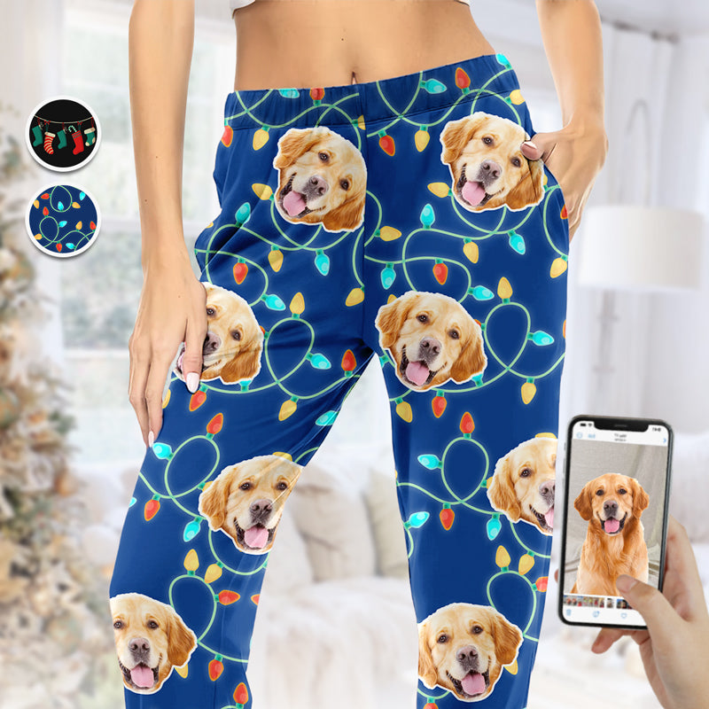 Custom Face Pajamas, Personalized Pet Dogs Cats Pajamas, Family