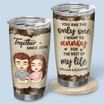 Congrats On Being My Husband You Lucky Bastard - Couple Personalized Custom Tumbler - Gift For Husband Wife, Anniversary