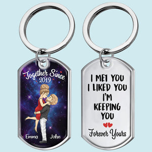 I Love You Endlessly - Couple Personalized Custom Keychain - Gift For Husband Wife, Anniversary