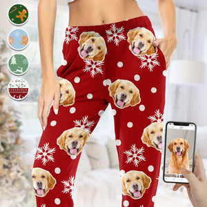 Custom Photo Be Merry And Shine Bright - Dog & Cat Personalized Custom Face Photo Pajama Pants - Christmas Gift For Pet Owners, Pet Lovers