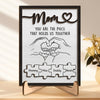You're The Piece That Holds Us Together - Family Personalized Custom 2-Layered Wooden Plaque With Stand - House Warming Gift For Mom, Grandma