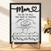 You're The Piece That Holds Us Together - Family Personalized Custom 2-Layered Wooden Plaque With Stand - House Warming Gift For Mom, Grandma