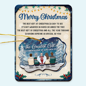 Life's Greatest Blessings - Family Personalized Custom Wooden Card With Pop Out Ornament - Christmas Gift For Family Members