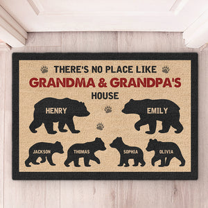 There's No Place Like Grandma And Grandpa's House - Family Personalized Custom Home Decor Decorative Mat - House Warming Gift, Gift For Grandpa, Grandma