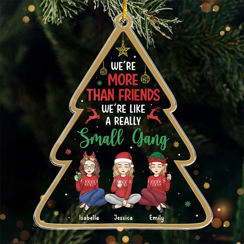 Not Sisters By Blood But Sisters By Heart - Bestie Personalized Custom Ornament - Acrylic Tree Shaped - Christmas Gift For Best Friends, BFF, Sisters