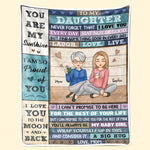 To My Beautiful Daughter - Family Personalized Custom Blanket - Christmas Gift From Mom