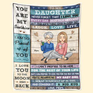 To My Beautiful Daughter - Family Personalized Custom Blanket - Christmas Gift From Mom