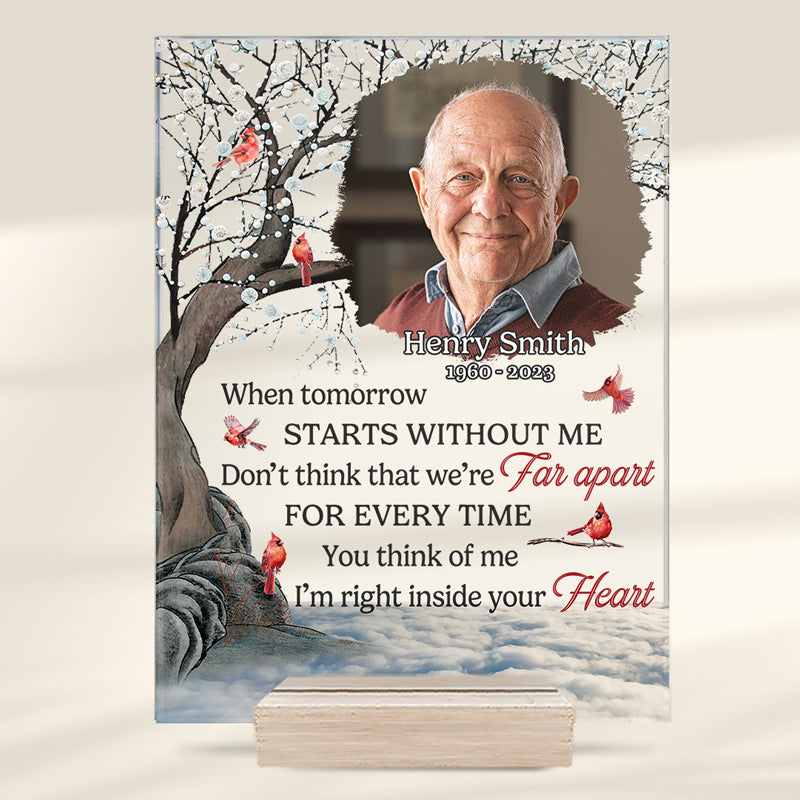 Photo personnalisée toujours aimée, toujours regrettée - Plaque commémorative rectangulaire en acrylique personnalisée - Cadeau de condoléances pour les membres de la famille