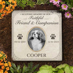Custom Photo Our Grateful Companion - Memorial Personalized Memorial Stone - Sympathy Gift, Gift For Pet Owner, Pet Lovers