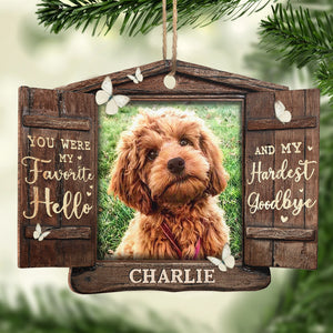 Custom Photo Hard To Say Goodbye - Memorial Personalized Custom Ornament - Wood Custom Shaped - Christmas Gift, Sympathy Gift For Pet Owners, Pet Lovers