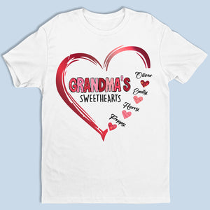 Les amoureux de grand-mère - T-shirt, sweat à capuche et sweat-shirt unisexe personnalisé pour la famille - Cadeau pour grand-mère