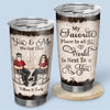 From Our First Kiss Till Our Last Breath - Couple Personalized Custom Tumbler - Gift For Husband Wife, Anniversary
