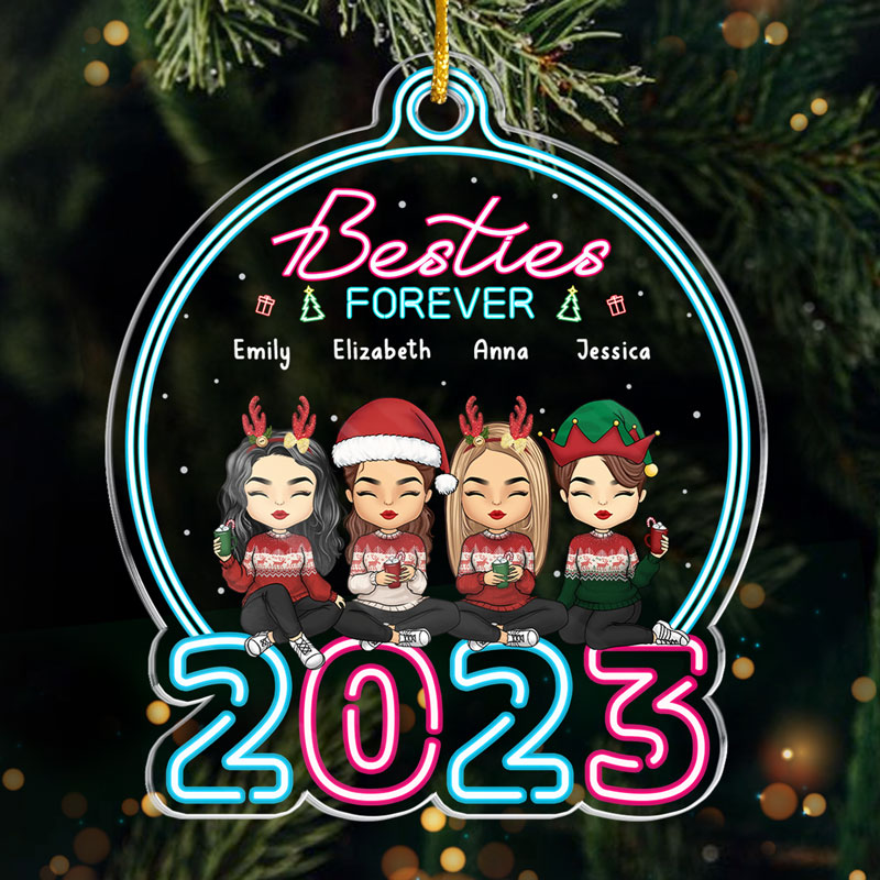 Love Is Energy Of Life - Family Personalized Custom Ornament - Acrylic Snow Globe Shaped - Christmas Gift For Siblings, Brothers, Sisters, Besties, Friends