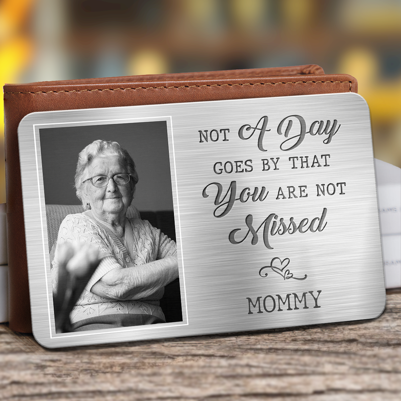 Custom Photo I Will Carry You With Me Until I See You Again - Memorial Personalized Custom Aluminum Wallet Card - Sympathy Gift For Family Members