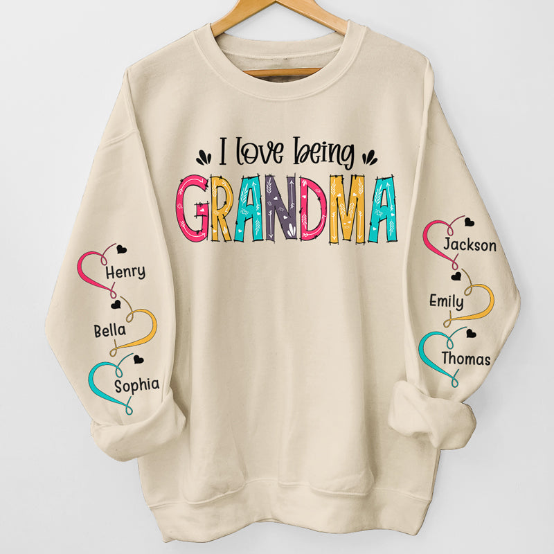 I Love Being Grandma Family Personalized Custom Unisex Sweatshirt Wi Pawfect House