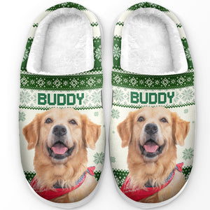 Custom Photo A Pawsome Christmas - Dog & Cat Personalized Custom Fluffy Slippers - Christmas Gift For Pet Owners, Pet Lovers